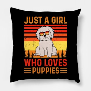 Just A Girl Who Loves Puppies T shirt For Women T-Shirt Pillow