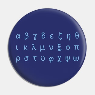 Greek Alphabet (lowercase) Pin