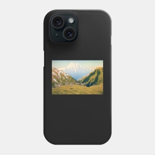 Cows on Mountain Hills Landscape Painting Phone Case