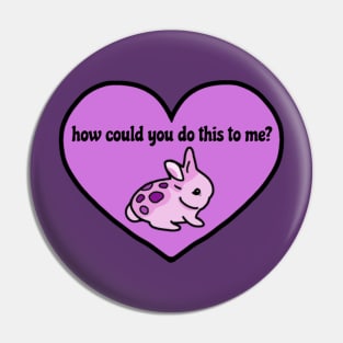 How Could You Do This To Me? (Question Mark Quote of A Curious Polish Bunny) Pin