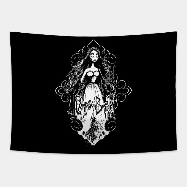 Corpse Bride Emily Ghostly Vintage. Tapestry by Leblancd Nashb