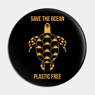 Save The Ocean Keep The Sea Plastic Free Turtle Scene Pin