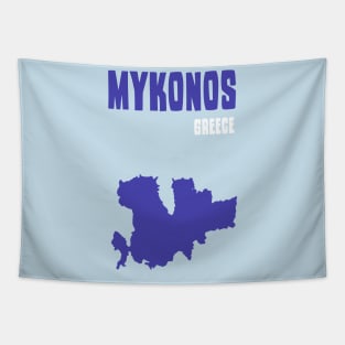 MYKONOS GREECE MINIMAL MAP Tapestry