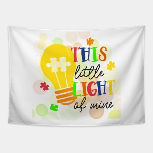 This Little Light of Mine Autism Lightbulb Design Tapestry