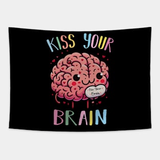 Kiss Your Brain Teacher Valentines Cute Teacher Clothes Tapestry