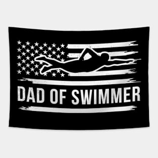 Swimming vintage flag art mixed with a DAD Graphic themes Tapestry