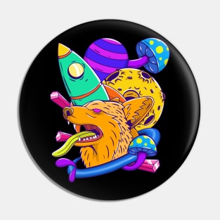 Psychedelic Trippy Pet - Space Dog Pin