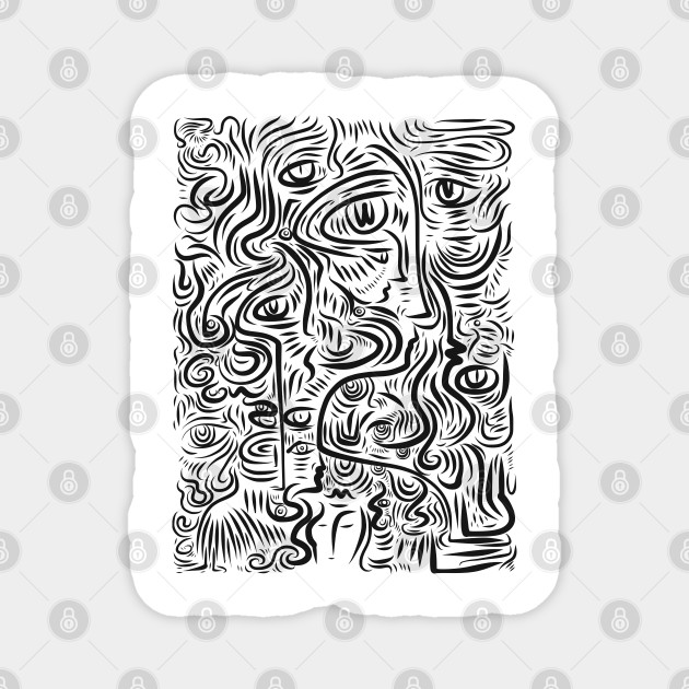 Black And White Graffiti Art Abstract Faces Black And White Art