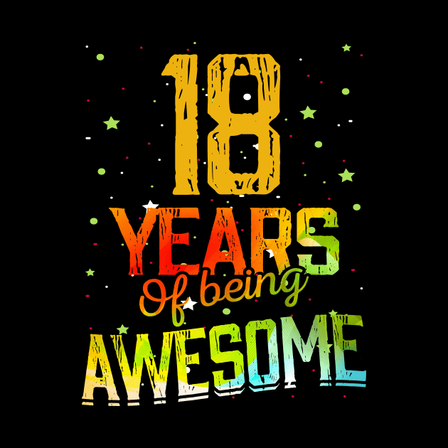 18th Anniversary Gift Vintage Retro 18 Years Of Being Awesome Gifts Funny 18 Years Birthday Men Women by nzbworld