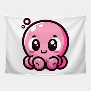 Pink funny octopus Tapestry