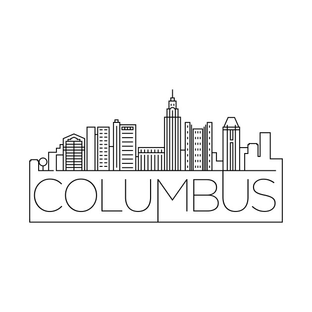 Disover Columbus Minimal Skyline - Columbus - T-Shirt