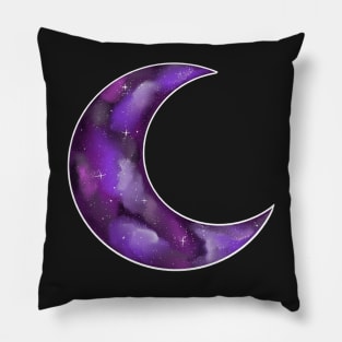 Galaxy Crescent Moon (Pink & Purple) Pillow