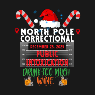 North Pole Correctional Public Intoxication Drank Too Much Wine T-Shirt