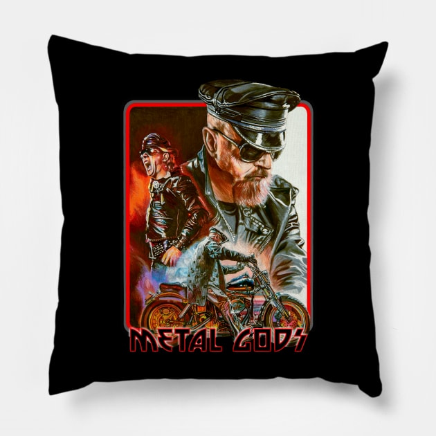 metal gods Pillow by Chris Hoffman Art