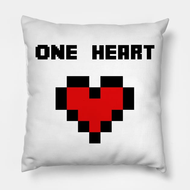 one heart pixel heart Pillow by tita