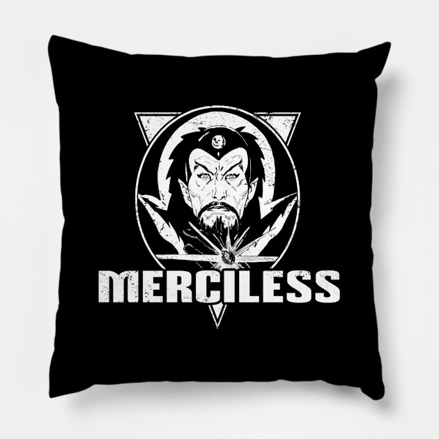 Merciless (Black Print) Pillow by Nerdology