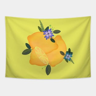 Zesty Citrus Delight: Lemon-Themed Design Tapestry