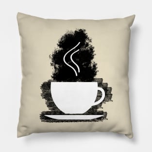 hot coffee in a warm coffee cup Pillow