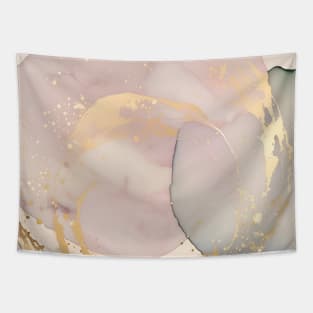 Pink and Gold Marble Effect Tapestry