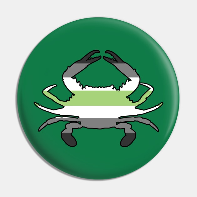 Blue Crab: Agender Pride Pin by ziafrazier