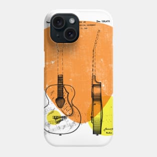 Vintage Retro Acoustic Guitar Design for musicians Phone Case