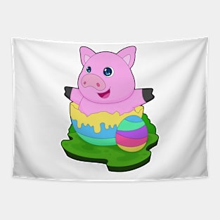 Pig Easter Easter egg Tapestry