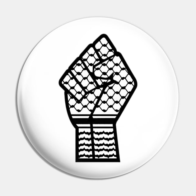 Keffiyeh Black Power Fist - Right Side - Front Pin by SubversiveWare