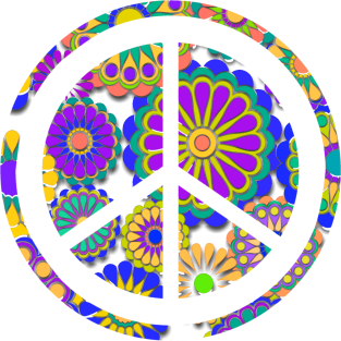 Flower Power Peace Sign Magnet