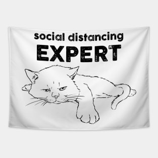 Funny Social Distancing Cat, Quarantine Cat, Antisocial Tapestry