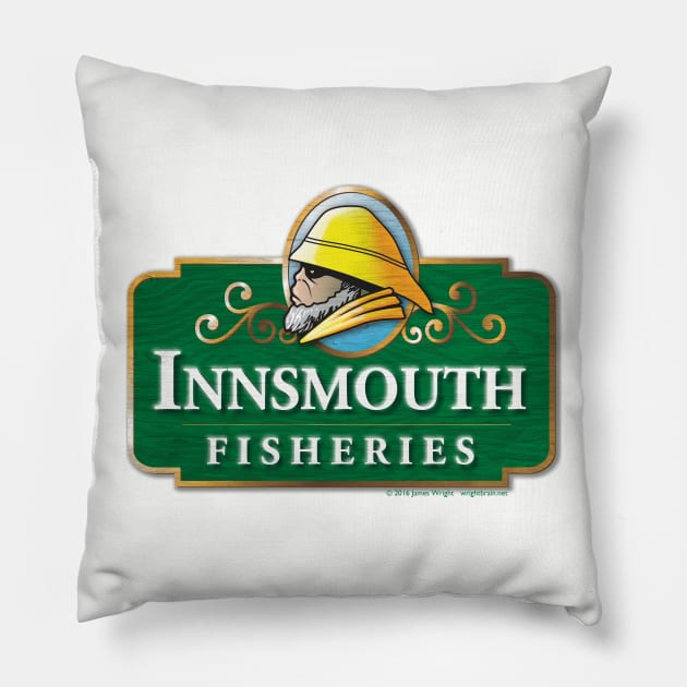 Innsmouth Fisheries Pillow by jwrightbrain