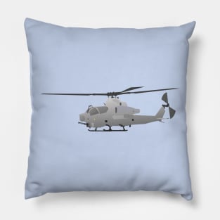 American Grey Attack Helicopter Pillow