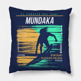 Retro Surfing Mundaka, Spain // Vintage Surfer Beach // Surfer's Paradise Pillow