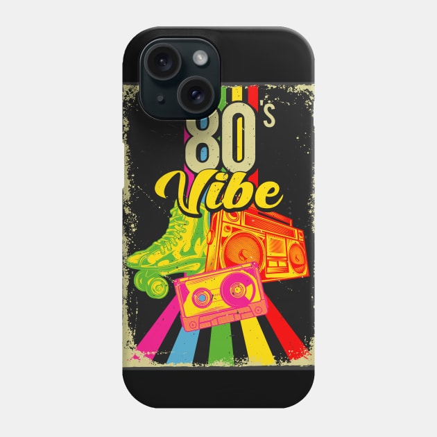 retro 80s Vibe. patins poste radio cassette cd des années 80 Phone Case by NaniMc