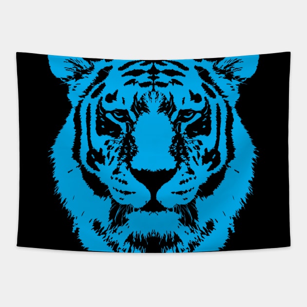 Blue Tiger Tapestry by hobrath