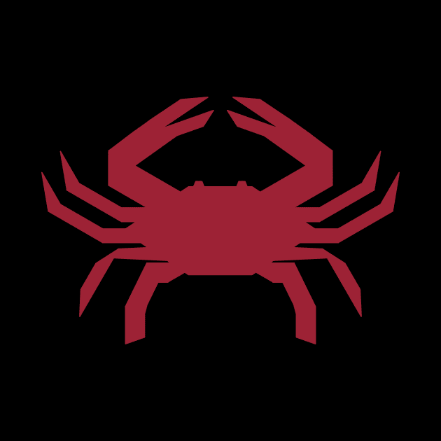 Radioactive Crab Logo Red on Black by IORS