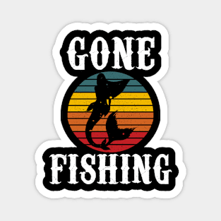 Gone Fishing Mermaid Sunset Magnet