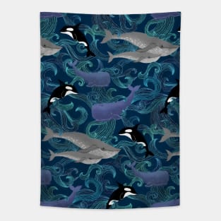 Beautiful Ocean Giants - teal Tapestry