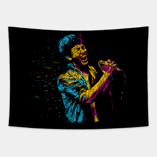 Singer Man Colorful Abstract Tapestry