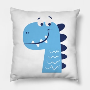 Adorable Blue Dino – Cute Cartoon Dinosaur for Kids Pillow