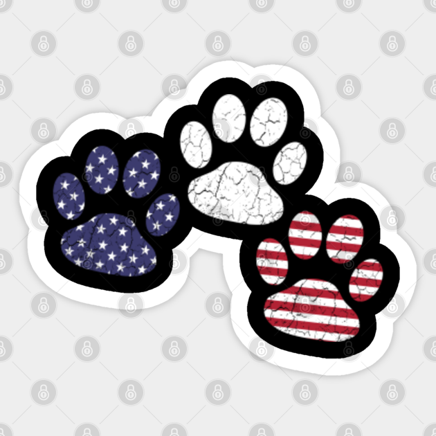 Blue Dog Paws USA 4th Of July Gifts America Tshirt happy day Dog Lover Gift Firework Dog Paw 2020 Gift - Dog Paws - Sticker | TeePublic