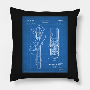 Cold War Military Missile Patent - Army Veteran Military Enthusiast Art - Blueprint Pillow