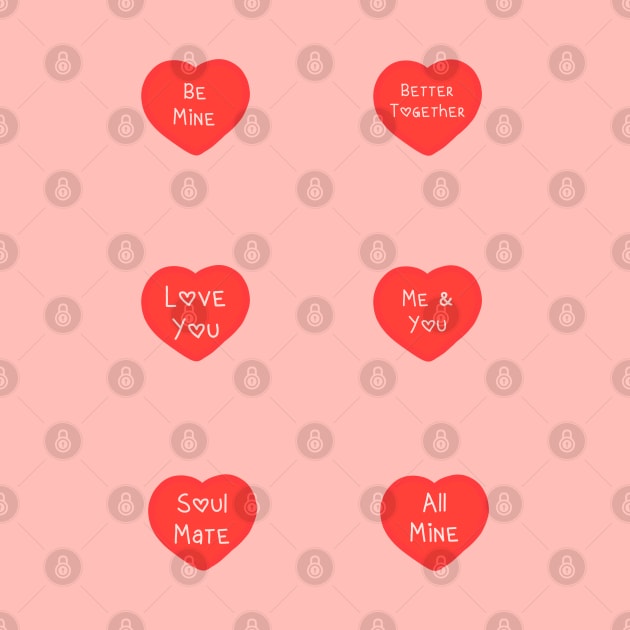 Aesthetic Cute Valentines Heart Day Love Quotes Pack Pattern by Artmmey