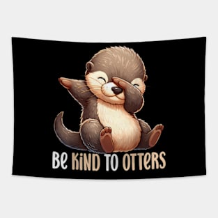 Be Kind To Otters Dabbing Sea Otter Cute World Otter Day Tapestry