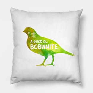 Bobwhite Critter - Watercolor Background Pillow