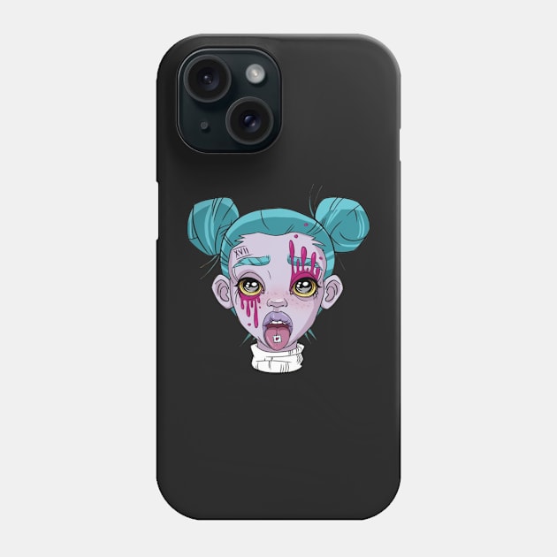 Vintage zombie drawing - Comics - Dessin couleur Phone Case by euror-design