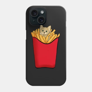 Adorable kitten in the french fries Phone Case