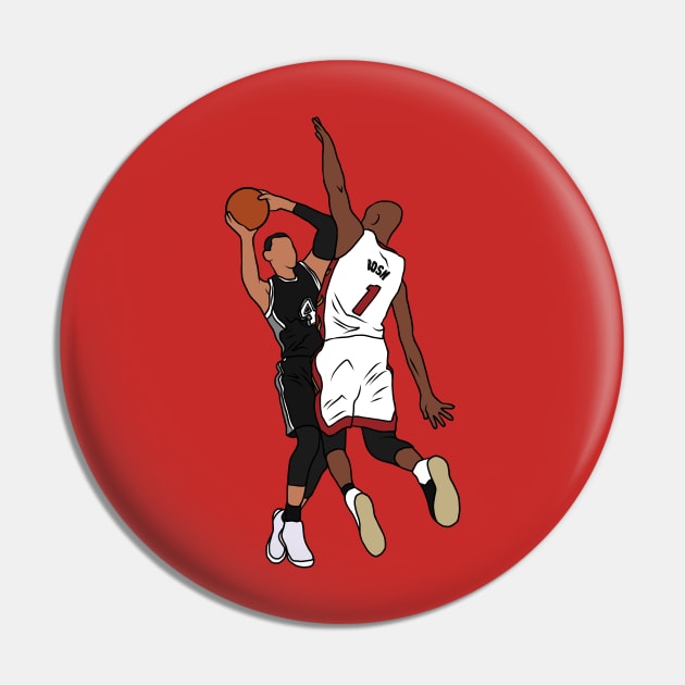 Chris Bosh Clutch Block On Danny Green Pin by rattraptees