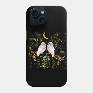 Owls in the golden Moonlight Phone Case