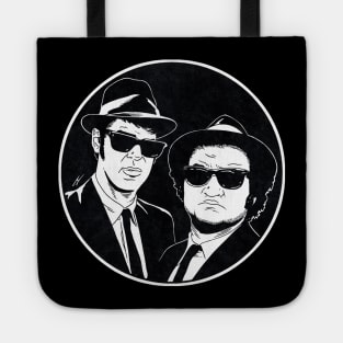 THE BLUES BROTHERS (Circle Black and White) Tote