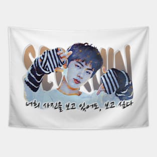 Artistic Spring Day Jin Design with lyrics Tapestry